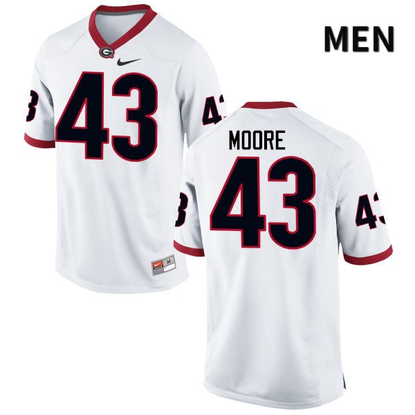 Georgia Bulldogs Men's Nick Moore #43 White Stitched College UGA Football Jersey 23FJ013QV